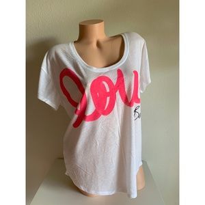 Victoria’s Secret VS Supermodel Angel LOVE BEHATI White Sleep Tee Shirt Top L